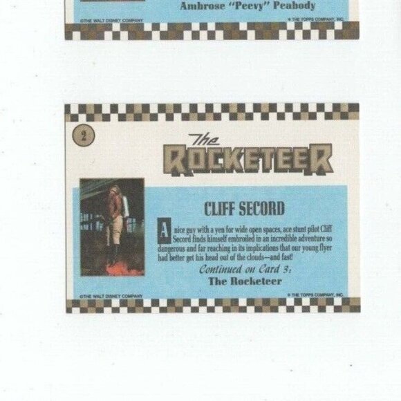 4 Vintage Topps The Rocketeer The Walt Disney Company Trading Cards Sticker 1066 - Picture 3 of 10